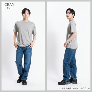 【日本製】 tシャツ メンズ 半袖 消臭 オーガニックコットン 綿100％ クルーネック 無地 ライトブルー(2022-TS1-lbl)