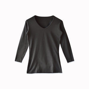 [Seiryu] Ultra-warm V-neck innerwear, underwear, long sleeves, heat innerwear, made in Japan, cotton, quick drying, heat retaining material, cold protection, men's, 21FW-0005