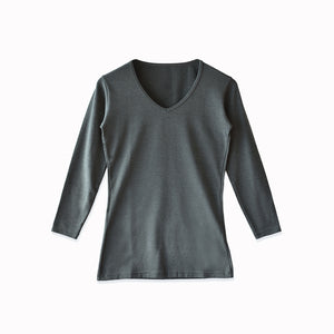 [Seiryu] Ultra-warm V-neck innerwear, underwear, long sleeves, heat innerwear, made in Japan, cotton, quick drying, heat retaining material, cold protection, men's, 21FW-0005