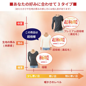 【日本製】 超極暖 インナー メンズ 長袖 Vネック 裏起毛 暖かい 保温 ストレッチ 無地 グレー(22FWCK-02-gr)