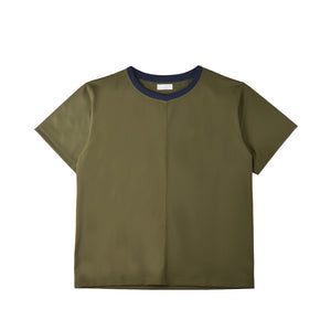 【日本製】 tシャツ 半袖 ユニセックス パフォーマンスtシャツ アドエルム エコ楽 無地 クルーネック 丸首 カノコ エコ素材 カーキ(Makuake-W05-1-kh)
