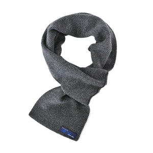 [Seiryu] Scarf, knitted mini scarf, with holes, made in Japan, for men, unisex, plain, jacquard, for fall and winter, casual, for the office, BMZ22-012 