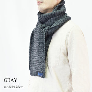 [Seiryu] Scarf, knitted, JQ Scarf, made in Japan, for men and women, unisex, plain, jacquard, for fall and winter, casual, for the office, BMZ22-013 