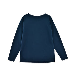 【日本製】 tシャツ 長袖 メンズ ボートネック 綿100％ 無地 ハードコットン ネイビー(FL22FW-004M-na)