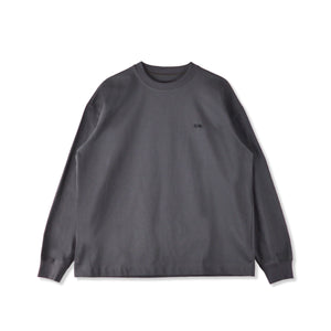 【日本製】 tシャツ メンズ 長袖 ゆったりサイズ クルーネック 丸首 無地 綿100％ スムース天竺 グレー(FL23FW-002-gr)