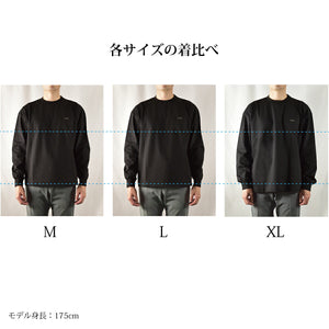 【日本製】 tシャツ メンズ 長袖 ゆったりサイズ クルーネック 丸首 無地 綿100％ スムース天竺 ブラック(FL23FW-002-bk)