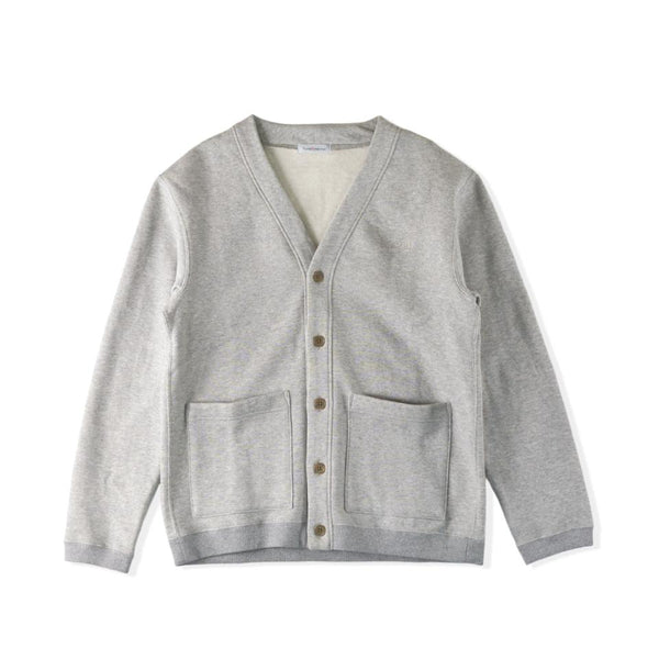 45R 杢グレー メンズカーディガン 日本製 素敵な色彩杢調ショールカラーカーディガン - ベルーナ