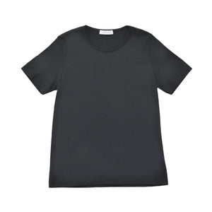 【日本製】 tシャツ レディース 半袖 カットソー クルーネック 軽い イージーケア 綿モダール コットン 無地 ブラック(FL23SS-0010W-bk)