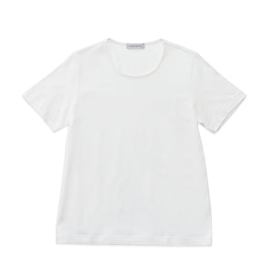 【日本製】 tシャツ レディース 半袖 カットソー クルーネック 軽い イージーケア 綿モダール コットン 無地 ホワイト(FL23SS-0010W-wh)