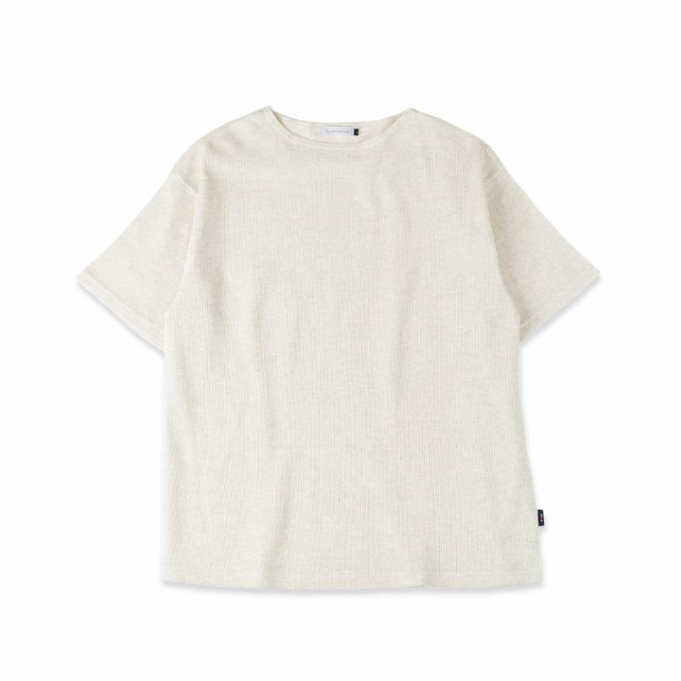 日本製】 ワッフル tシャツ メンズ 半袖 ボートネック 綿100