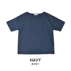 【日本製】tシャツ 半袖 レディース 綿100％ ボートネック ハードコットン ネイビー(FL23SS-016W-na)