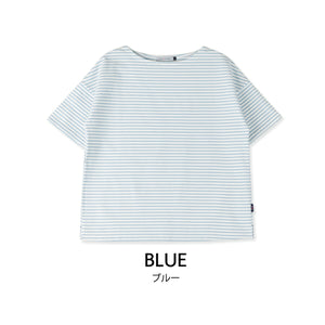 【日本製】tシャツ レディース 半袖 ボーダーtシャツ 綿100％ ハードコットン ホワイト(FL23SS-018W-wh)