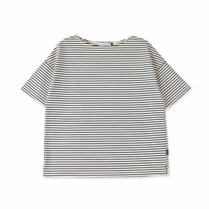 【日本製】tシャツ レディース 半袖 ボーダーtシャツ 綿100％ ハードコットン ホワイト(FL23SS-018W-wh)