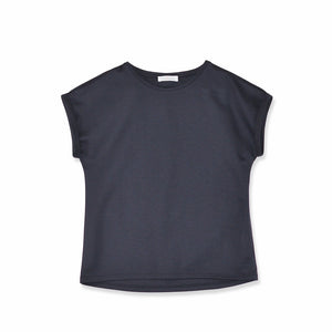 【日本製】 tシャツ レディース 半袖 インナー 柔らかい 薄手 無地 ショートスリーブ ネイビー(FL23SS-21W-na)