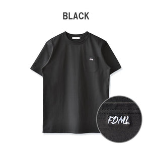 【日本製】 tシャツ メンズ 半袖 オーガニックコットン 綿100％ クルーネック ワンポケット 刺繍 無地 ホワイト(FL24SS-004-wh)