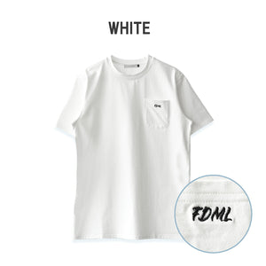 【日本製】 tシャツ メンズ 半袖 オーガニックコットン 綿100％ クルーネック ワンポケット 刺繍 無地 モカブラウン(FL24SS-004-mbr)