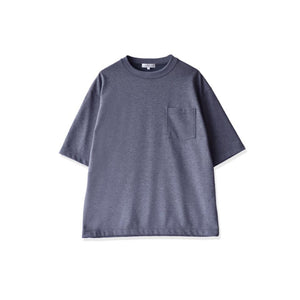 【日本製】 tシャツ メンズ 半袖 ビッグシルエット 吸水速乾 クルーネック ワンポケット 無地 デニム(FL24SS-009-de)
