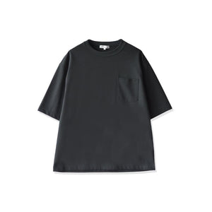 【日本製】 tシャツ メンズ 半袖 ビッグシルエット 吸水速乾 クルーネック ワンポケット 無地 ネイビー(ダークネイビー)(FL24SS-009-na)