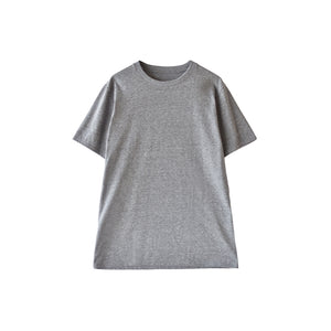 【日本製】 メンズ tシャツ 半袖 ゆったりサイズ クルーネック カジュアル 無地 メランジ グレー(FL25SS-002-gr)