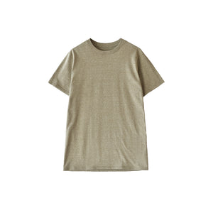 【日本製】 メンズ tシャツ 半袖 ゆったりサイズ クルーネック カジュアル 無地 メランジ カーキ(FL25SS-002-kh)