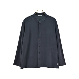 [FundAmental] Brushed surface shirt, men's shirt, made in Japan, band collar, stretch, casual, sweatshirt, FL22FW 009M 