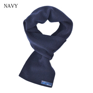 [Seiryu] Scarf, knitted mini scarf, with holes, made in Japan, for men, unisex, plain, jacquard, for fall and winter, casual, for the office, BMZ22-012 