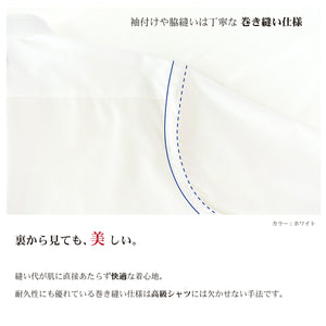 【日本製】 ワイシャツ メンズ 長袖 ビジネス 鹿の子 イージーケア ノーアイロン 無地 ボタンダウン アルビニ サックス(SNKJ22-014-sa)