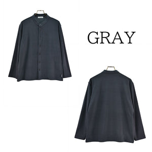 [FundAmental] Brushed surface shirt, men's shirt, made in Japan, band collar, stretch, casual, sweatshirt, FL22FW 009M 