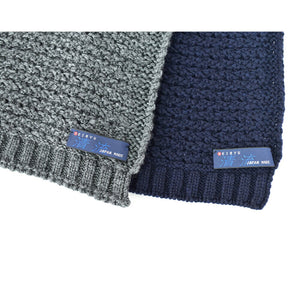 [Seiryu] Scarf, knitted, JQ Scarf, made in Japan, for men and women, unisex, plain, jacquard, for fall and winter, casual, for the office, BMZ22-013 