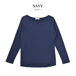 [FundAmental] Women's T-shirt, cut and sewn, long sleeves, crew neck, made in Japan, cotton, modal, absorbent, easy care, FL23SS-0012W 