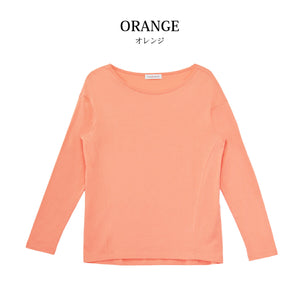 [FundAmental] Women's T-shirt, cut and sewn, long sleeves, crew neck, made in Japan, cotton, modal, absorbent, easy care, FL23SS-0012W 
