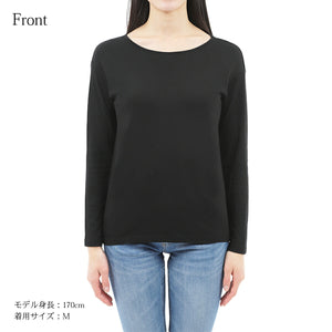 [FundAmental] Women's T-shirt, cut and sewn, long sleeves, crew neck, made in Japan, cotton, modal, absorbent, easy care, FL23SS-0012W 