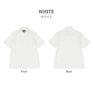 【日本製】 ポロシャツ メンズ 半袖  綿100％ やわらかい 無地 ワイドカラー 裏毛ガーゼ チャコール(SPKS23-023-ch)