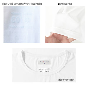 [FundAmental] Made in Japan, short-sleeved T-shirt for men and women, unisex, eco-friendly material, UV protection, quick-drying, bare-textured, Makuake-W05-2 