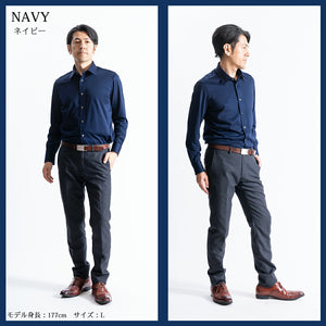 [SEIRYU] [YOSHIDA SHIRTS] Seiryu knit shirt, made in Japan, regular collar, kanoko, coolmax, moisture wicking, quick drying, men's, long sleeves, SNKN23-044 