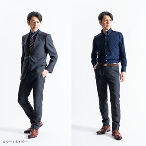[SEIRYU] [YOSHIDA SHIRTS] Seiryu knit shirt, made in Japan, button-down, Kanoko, Coolmax, moisture-wicking, quick-drying, men's, long sleeves, SNKN23-043 