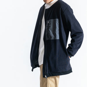 [FundAmental] Brushed outerwear for men, outerwear, made in Japan, no-collar blouson, blouson, no-collar, stretch, FL22FW-017M 