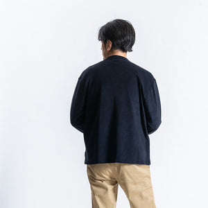 [FundAmental] Brushed surface shirt, men's shirt, made in Japan, band collar, stretch, casual, sweatshirt, FL22FW 009M 