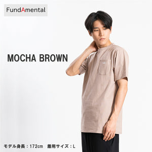 【日本製】 tシャツ メンズ 半袖 オーガニックコットン 綿100％ クルーネック ワンポケット 刺繍 無地 モカブラウン(FL24SS-004-mbr)