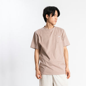 【日本製】 tシャツ メンズ 半袖 オーガニックコットン 綿100％ クルーネック ワンポケット 刺繍 無地 モカブラウン(FL24SS-004-mbr)