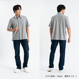 [SEIRYU] Casual Shirt, Knit Shirt, Striped, Men's, Short Sleeve, Made in Japan, 100% Cotton, Organic Cotton SHKB24-071 