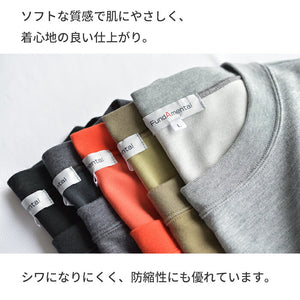 【日本製】 tシャツ メンズ 半袖 ビッグシルエット 吸水速乾 クルーネック ワンポケット 無地 グレー(FL24SS-009-gr)