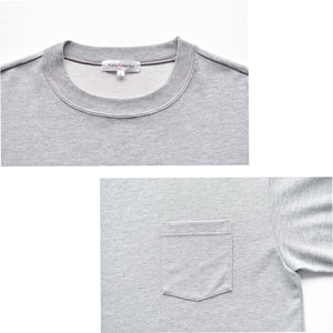 【日本製】 tシャツ メンズ 半袖 ビッグシルエット 吸水速乾 クルーネック ワンポケット 無地 グレー(FL24SS-009-gr)