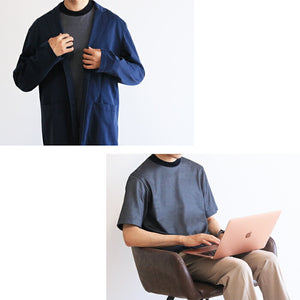 【日本製】tシャツ ジャケット ビジネス メンズ 半袖 ジャケット専用 抗菌効果 ピエクレックス ソリッドブラック(STKB24-085-sbk)