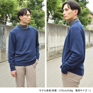 [FundAmental] Men's Long Sleeve T-Shirt, Made in Japan, Hard Cotton, Boat Neck, 100% Cotton, FL22FW-004M 