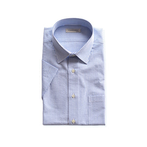 [SEIRYU] Business Shirt, Short Sleeve Shirt, Business Casual, Cool Biz, Striped, 100% Cotton, Men's, Made in Japan, SHFG23-057 