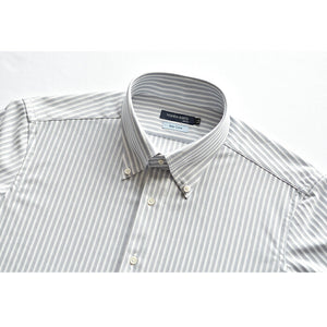 [SEIRYU] Business Shirt, Dress Shirt, Knit Shirt, Striped, Button-down, Men's, Short Sleeve, Made in Japan, Birdseye SHKN24-063 