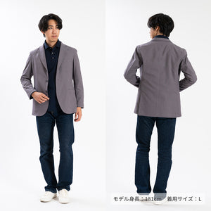 【日本製】 テーラードジャケット メンズ ビジネス カジュアル イージーケア ストレッチ ウールライクファブリック ベージュ(SJFB25-103-be)