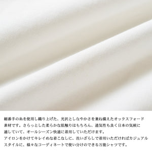[SEIRYU] [YOSHIDA SHIRTS] Seiryu 100% cotton business shirt, dress shirt, made in Japan, Oxford, men's, long sleeve, SNFG23-048 
