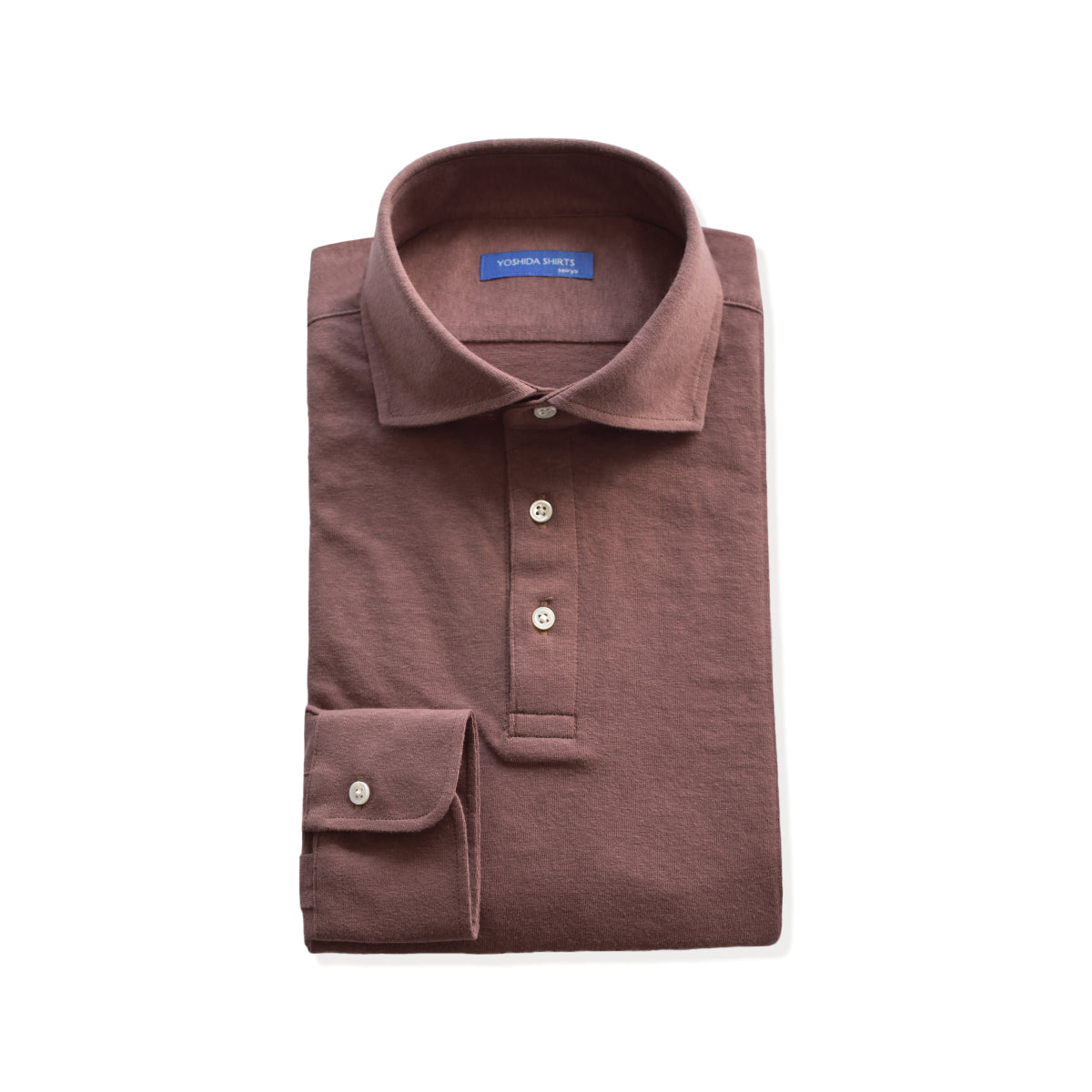 SEIRYU] Polo shirt, long sleeve, made in Japan, wide collar, men's